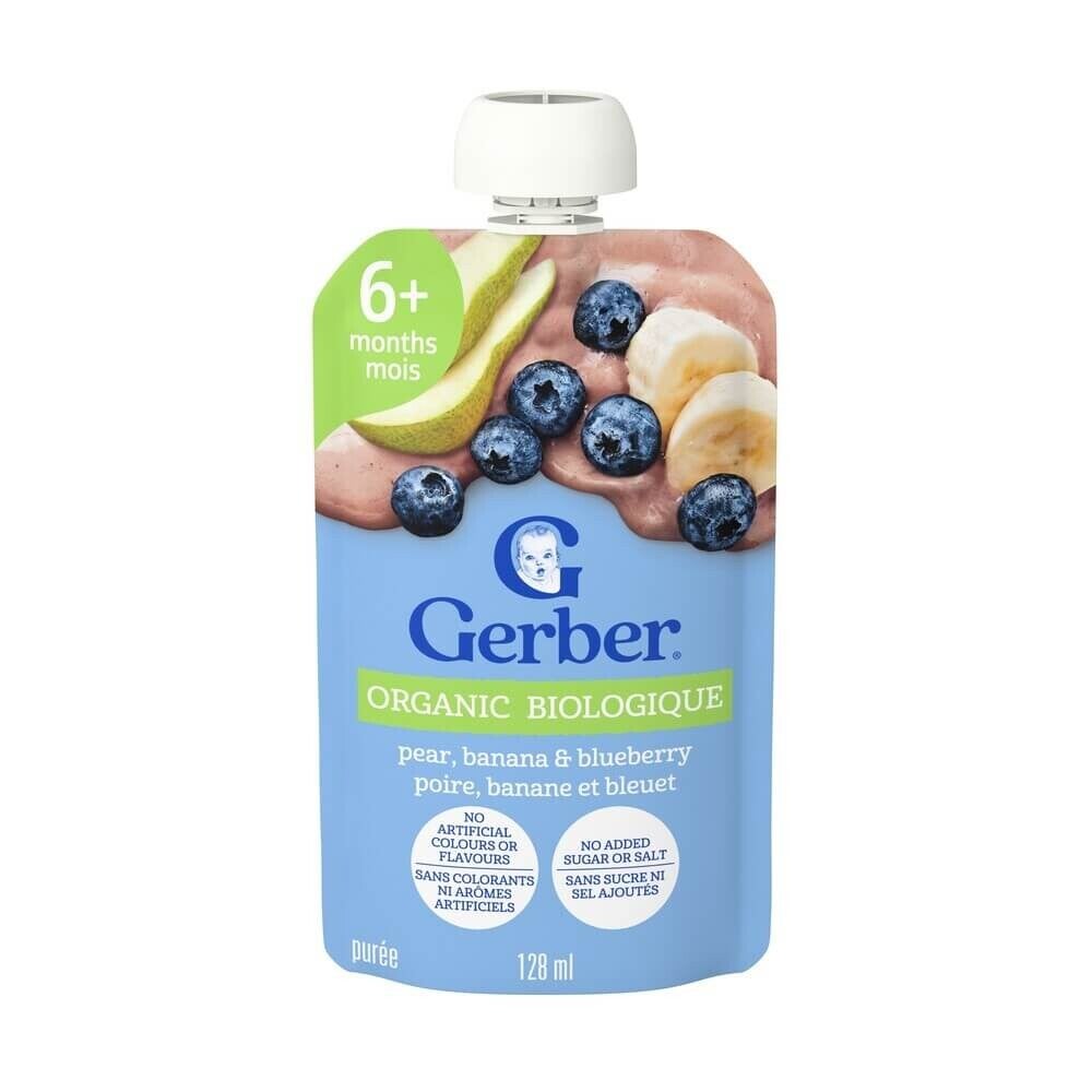 Gerber Organic Puree Pear Banana Blueberry