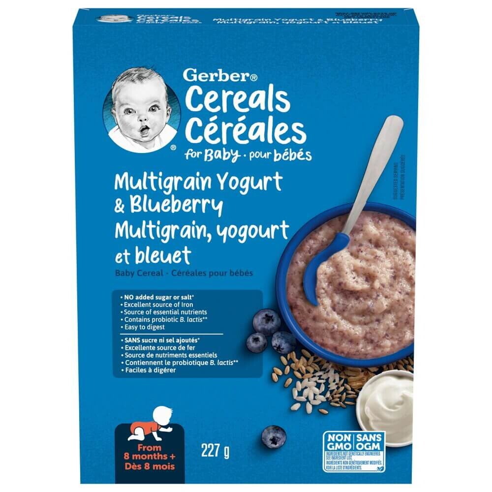 Gerber Multigrain Yogurt and Blueberry Baby Cereal