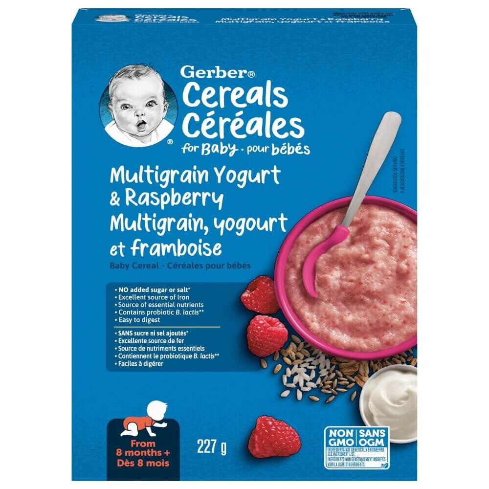 Gerber Multigrain Yogurt and Raspberry Baby Cereal