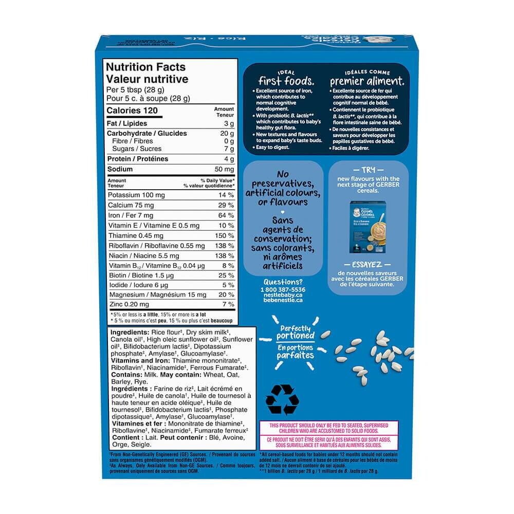Gerber® Rice Baby Cereal, Sachets
