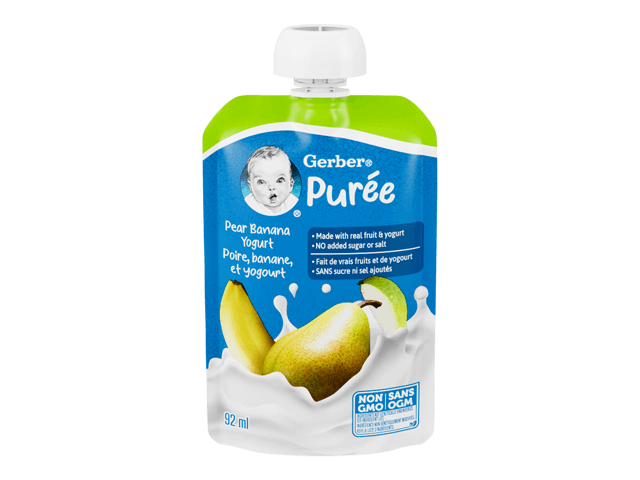 Pear Banana Yogurt Puree Made with Real Fruit and Yogurt