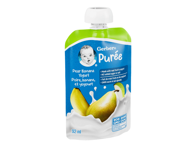 Pear Banana Yogurt Puree Made with Real Fruit and Yogurt