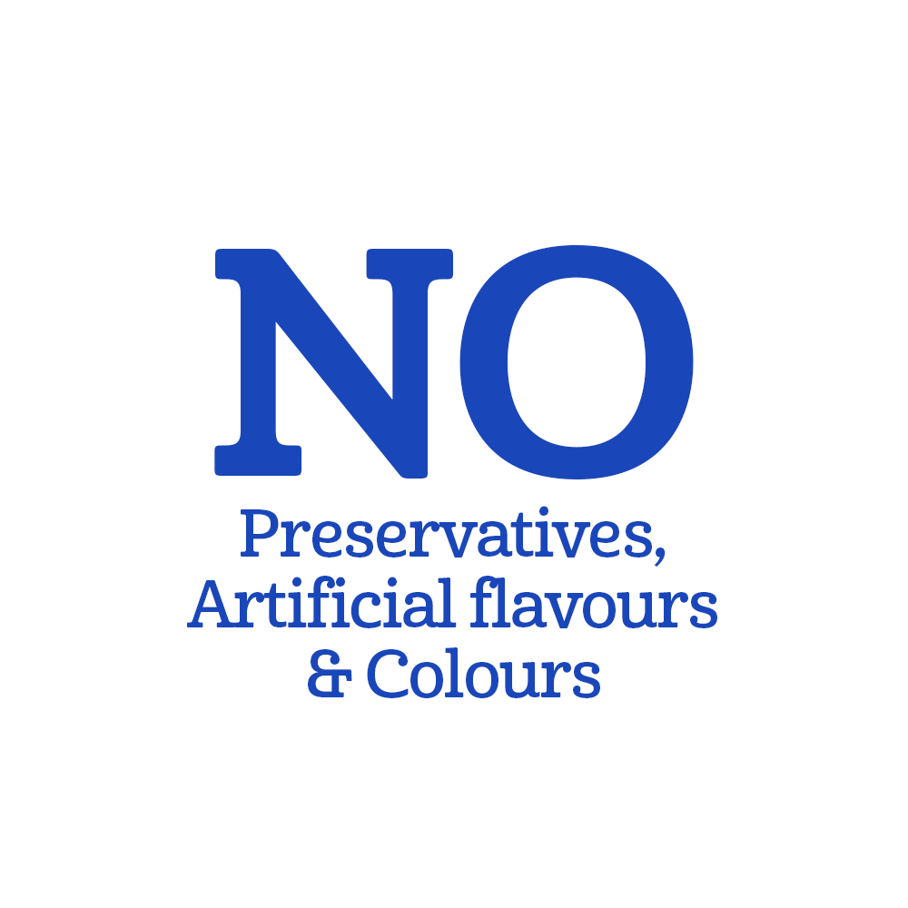 No preservatives, artificial flavours & colours 
