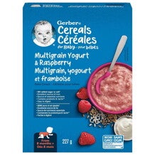 Gerber Multigrain Yogurt and Raspberry Baby Cereal