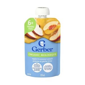 Gerber Organic Apple & Summer Peach Purée