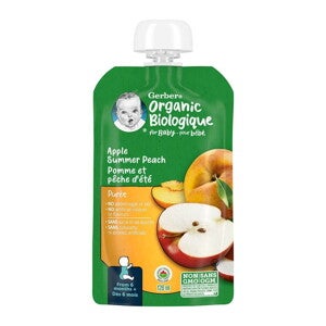 Gerber Organic Apple & Summer Peach Purée