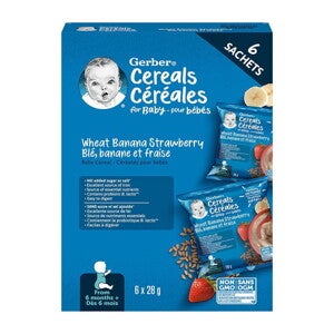 Gerber® Wheat Banana Strawberry Baby Cereal, Sachets