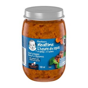 GERBER Mealtime Purée Beef and Veggies Jar​