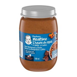 GERBER Mealtime Purée Beef Bolognese and Pasta Jar