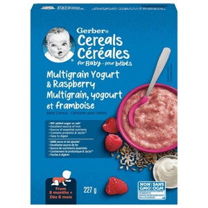 Gerber Multigrain Yogurt and Raspberry Baby Cereal