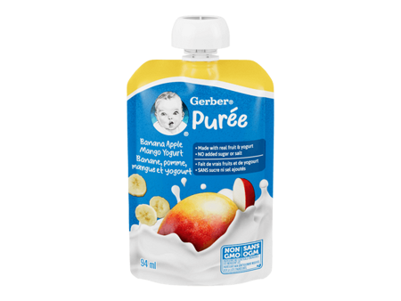 Banana Apple Mango Yogurt Purée, Made With Real Fruit and Yogurt