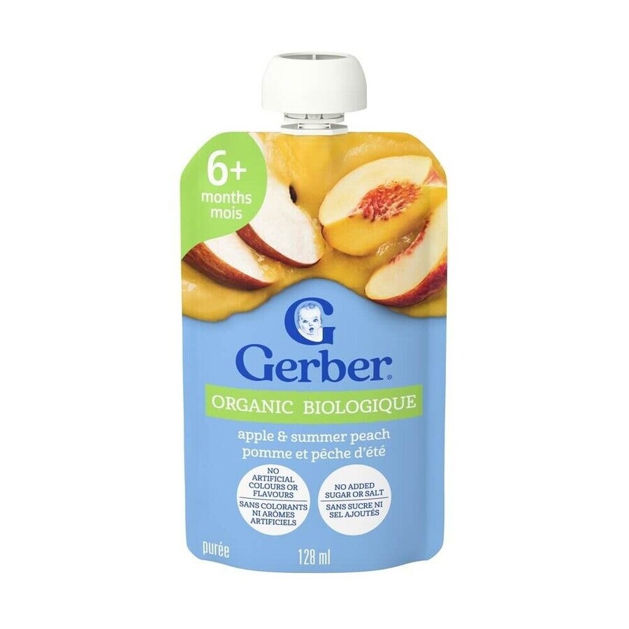 Gerber Organic Apple & Summer Peach Purée