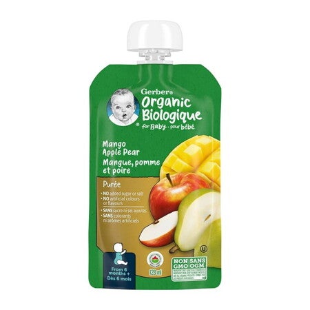Gerber Organic Mango, Apple & Pear Purée