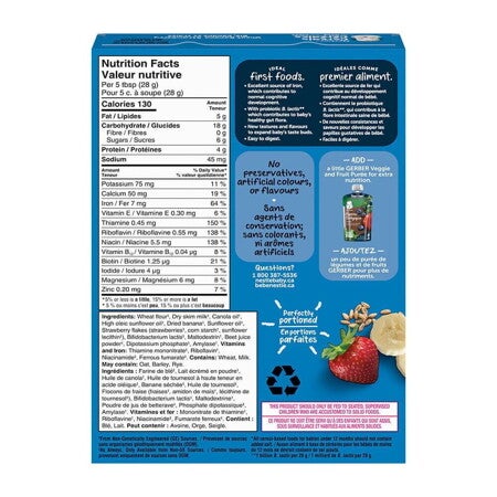 Gerber® Wheat Banana Strawberry Baby Cereal, Sachets
