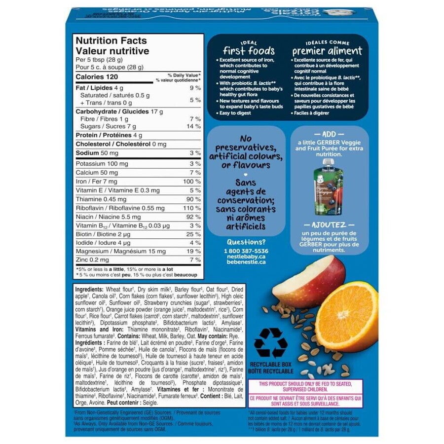 Gerber Multigrain Apples and Oranges Toddler Cereal