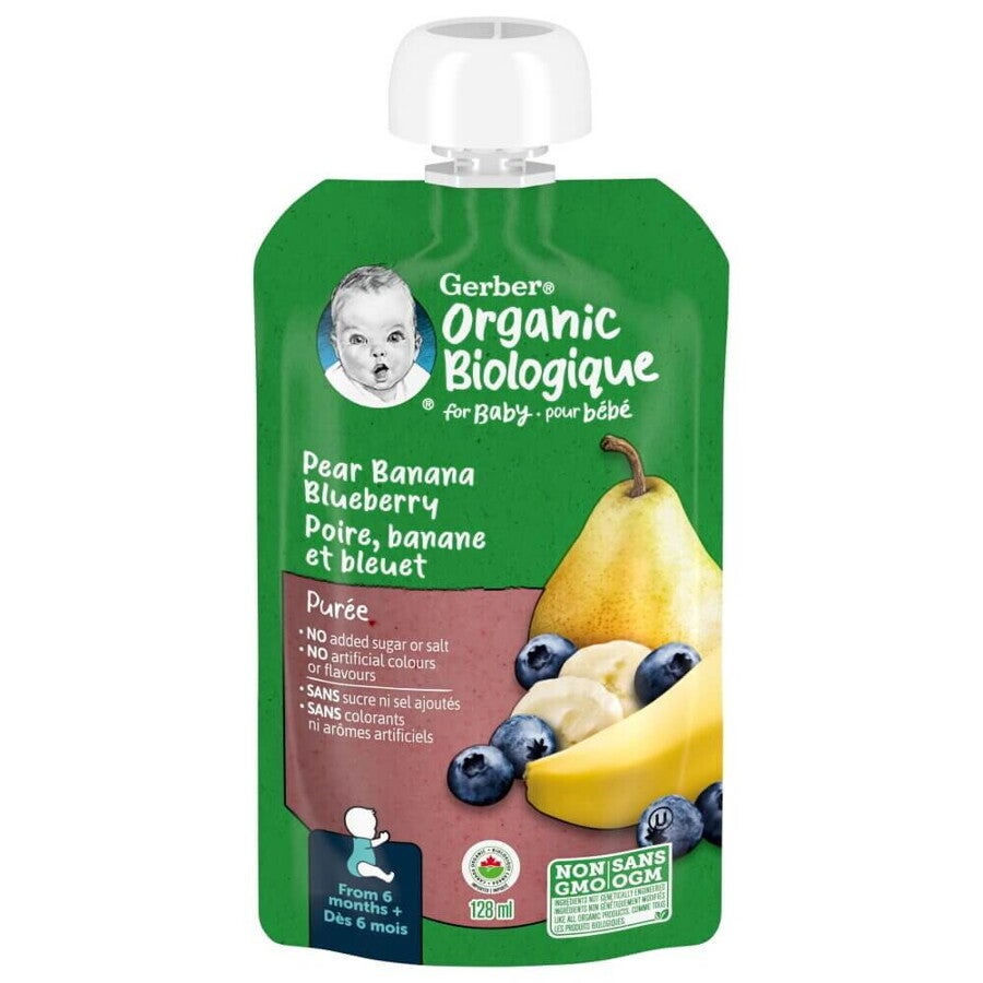Gerber Organic Puree Pear Banana Blueberry