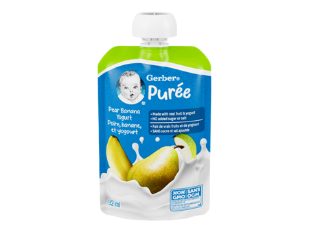 Pear Banana Yogurt Puree Made with Real Fruit and Yogurt