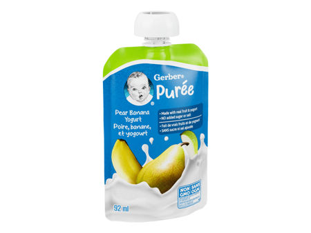 Pear Banana Yogurt Puree Made with Real Fruit and Yogurt